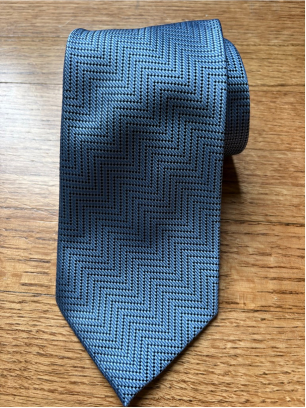 Daniel Gray Blue Geometric Woven Silk Tie